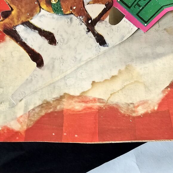 Vintage Hallmark Pop Up Christmas Card Santa Claus, Sleigh Chimney & Reindeer - Picture 7 of 16